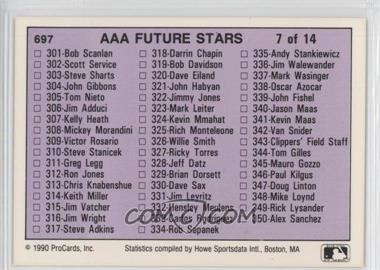 1990 ProCards AAA Future Stars - [Base] #697 - Checklist