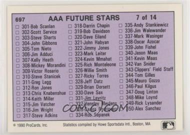 1990 ProCards AAA Future Stars - [Base] #697 - Checklist