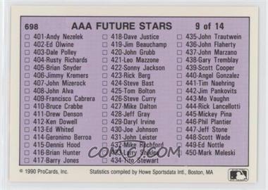 1990 ProCards AAA Future Stars - [Base] #698 - Checklist