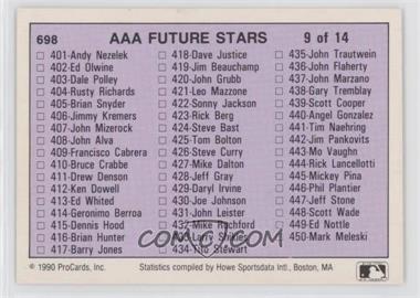 1990 ProCards AAA Future Stars - [Base] #698 - Checklist