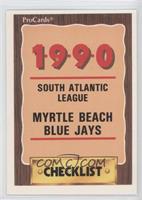 Checklist - Myrtle Beach Blue Jays