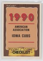 Team Checklist - Iowa Cubs