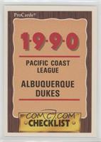 Team Checklist - Albuquerque Dukes