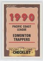 Team Checklist - Edmonton Trappers