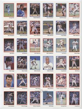 1990 Publications International Stickers - Uncut 36-Sticker Sheet #GB-GB - George Bell - Greg Brock