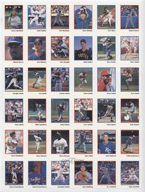 1990 Publications International Stickers - Uncut 36-Sticker Sheet #GS-RS - Gary Sheffield - Rick Sutcliffe