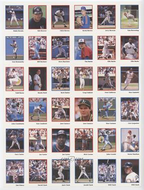 1990 Publications International Stickers - Uncut 36-Sticker Sheet #HB-WC - Hubie Brooks - Will Clark