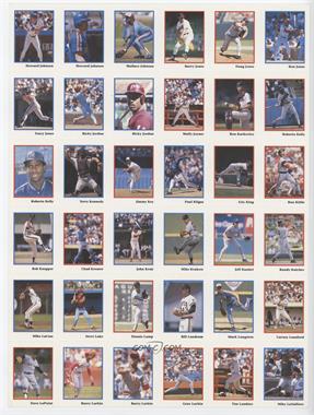 1990 Publications International Stickers - Uncut 36-Sticker Sheet #HJ-ML - Howard Johnson - Mike LaValliere