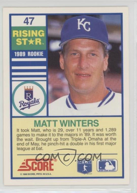 1990 Score Rising Stars - [Base] #47 - Matt Winters