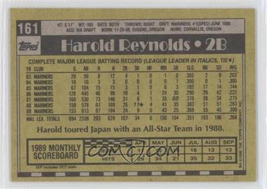 1990 Topps - [Base] - Blank Front #161 - Harold Reynolds