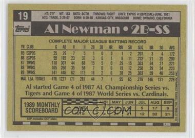 1990 Topps - [Base] - Blank Front #19 - Al Newman