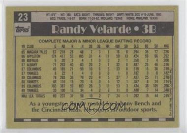 1990 Topps - [Base] - Blank Front #23 - Randy Velarde