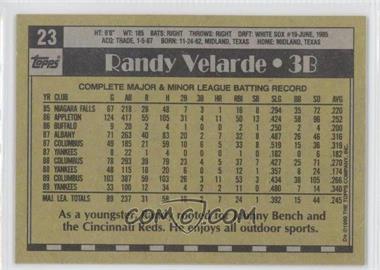 1990 Topps - [Base] - Blank Front #23 - Randy Velarde