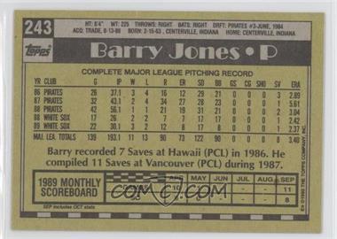 1990 Topps - [Base] - Blank Front #243 - Barry Jones