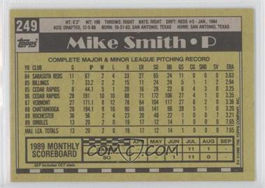 1990 Topps - [Base] - Blank Front #249 - Mike Smith