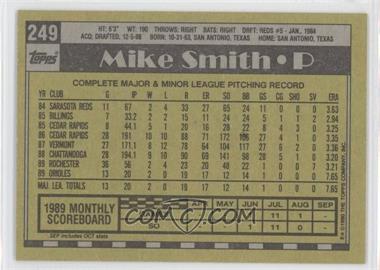 1990 Topps - [Base] - Blank Front #249 - Mike Smith