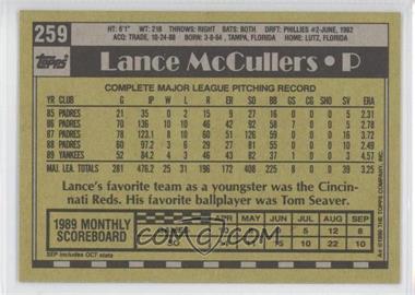 1990 Topps - [Base] - Blank Front #259 - Lance McCullers