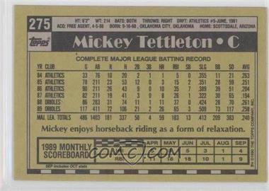 1990 Topps - [Base] - Blank Front #275 - Mickey Tettleton