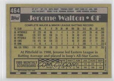 1990 Topps - [Base] - Blank Front #464 - Jerome Walton