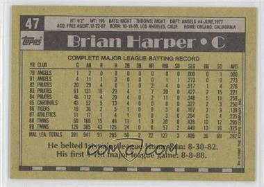 1990 Topps - [Base] - Blank Front #47 - Brian Harper