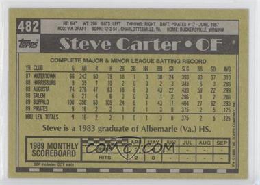 1990 Topps - [Base] - Blank Front #482 - Steve Carter