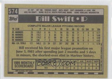 1990 Topps - [Base] - Blank Front #574 - Bill Swift