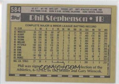 1990 Topps - [Base] - Blank Front #584 - Phil Stephenson