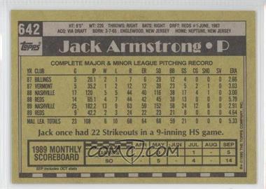 1990 Topps - [Base] - Blank Front #642 - Jack Armstrong
