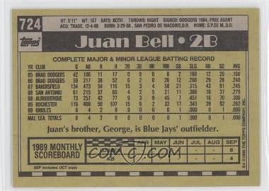 1990 Topps - [Base] - Blank Front #724 - Juan Bell