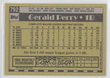 1990 Topps - [Base] - Blank Front #792 - Gerald Perry