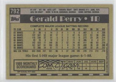 1990 Topps - [Base] - Blank Front #792 - Gerald Perry