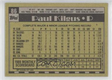 1990 Topps - [Base] - Blank Front #86 - Paul Kilgus