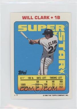 1990 Topps Super Star Sticker Back Cards - [Base] #1.163 - Will Clark (Terry Steinbach 163)