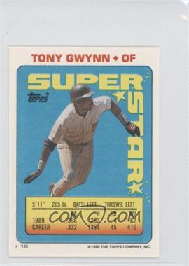 1990 Topps Super Star Sticker Back Cards - [Base] #15.66 - Tony Gwynn (Willie Randolph 66, Gary Pettis 283)