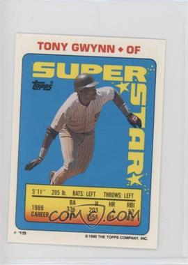 1990 Topps Super Star Sticker Back Cards - [Base] #15.66 - Tony Gwynn (Willie Randolph 66, Gary Pettis 283)