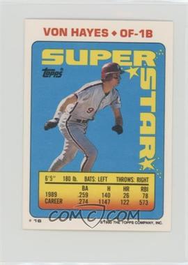 1990 Topps Super Star Sticker Back Cards - [Base] #16.78 - Von Hayes (Bryn Smith 78, Jim Gantner 207)