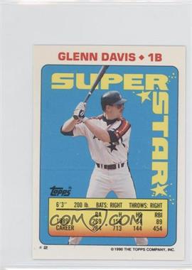 1990 Topps Super Star Sticker Back Cards - [Base] #2.150 - Glenn Davis (Howard Johnson 150)