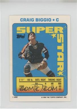 1990 Topps Super Star Sticker Back Cards - [Base] #22.61 - Criag Biggio (Ramon Martinez 61, Dave Stieb 190)
