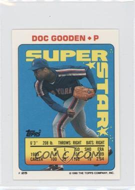 1990 Topps Super Star Sticker Back Cards - [Base] #25.121 - Doc Gooden (Roger McDowell 121, Lee Smith 262)
