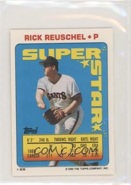 1990 Topps Super Star Sticker Back Cards - [Base] #26.173 - Rick Reuschel (Chili Davis 173, Rickey Henderson 181)