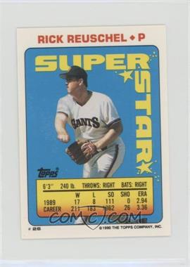 1990 Topps Super Star Sticker Back Cards - [Base] #26.173 - Rick Reuschel (Chili Davis 173, Rickey Henderson 181)