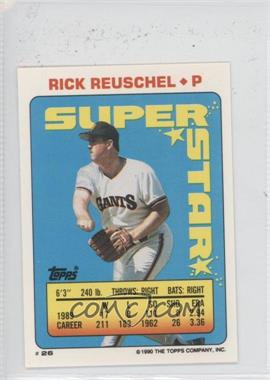 1990 Topps Super Star Sticker Back Cards - [Base] #26.173 - Rick Reuschel (Chili Davis 173, Rickey Henderson 181)