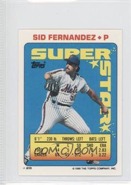 1990 Topps Super Star Sticker Back Cards - [Base] #28.112 - Sid Fernandez (Ricky Jordan 112)