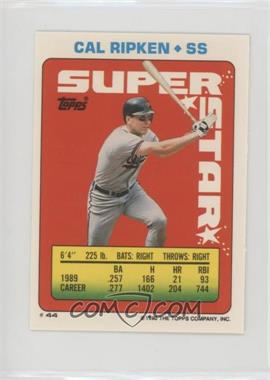 1990 Topps Super Star Sticker Back Cards - [Base] #44.121 - Cal Ripken Jr. (Roger McDowell 121; Lee Smith 262)
