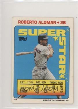 1990 Topps Super Star Sticker Back Cards - [Base] #4.8324 - Roberto Alomar (Wade Boggs 8, Gregg Jefferies 324)