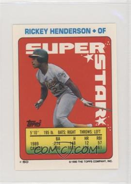 1990 Topps Super Star Sticker Back Cards - [Base] #50.18 - Rickey Henderson (Rafael Ramirez 18; Jose Canseco 177)