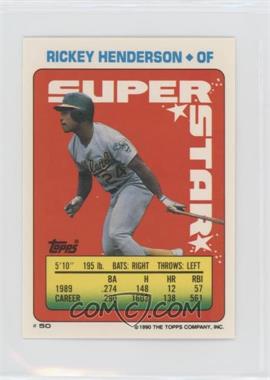 1990 Topps Super Star Sticker Back Cards - [Base] #50.5240 - Rickey Henderson (Cal Ripken 5; Bob Milacki 240)