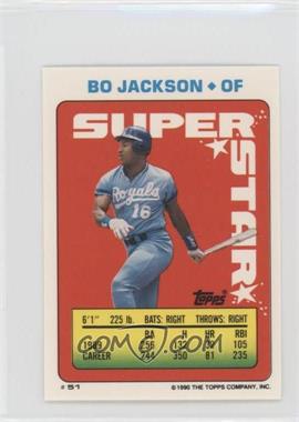 1990 Topps Super Star Sticker Back Cards - [Base] #51.3323 - Bo Jackson (Nolan Ryan 3; Ken Griffey Jr. 323)