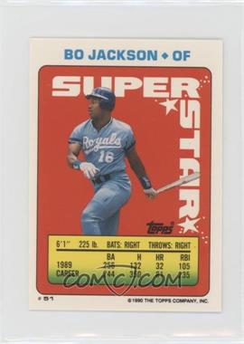 1990 Topps Super Star Sticker Back Cards - [Base] #51.3323 - Bo Jackson (Nolan Ryan 3; Ken Griffey Jr. 323)