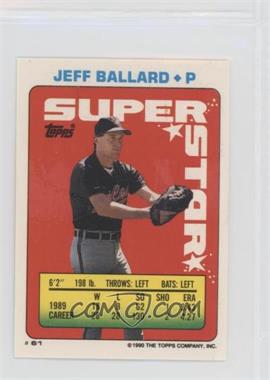 1990 Topps Super Star Sticker Back Cards - [Base] #61.65 - Jeff Ballard (Jay Howell 65; Fred Lynn 279)